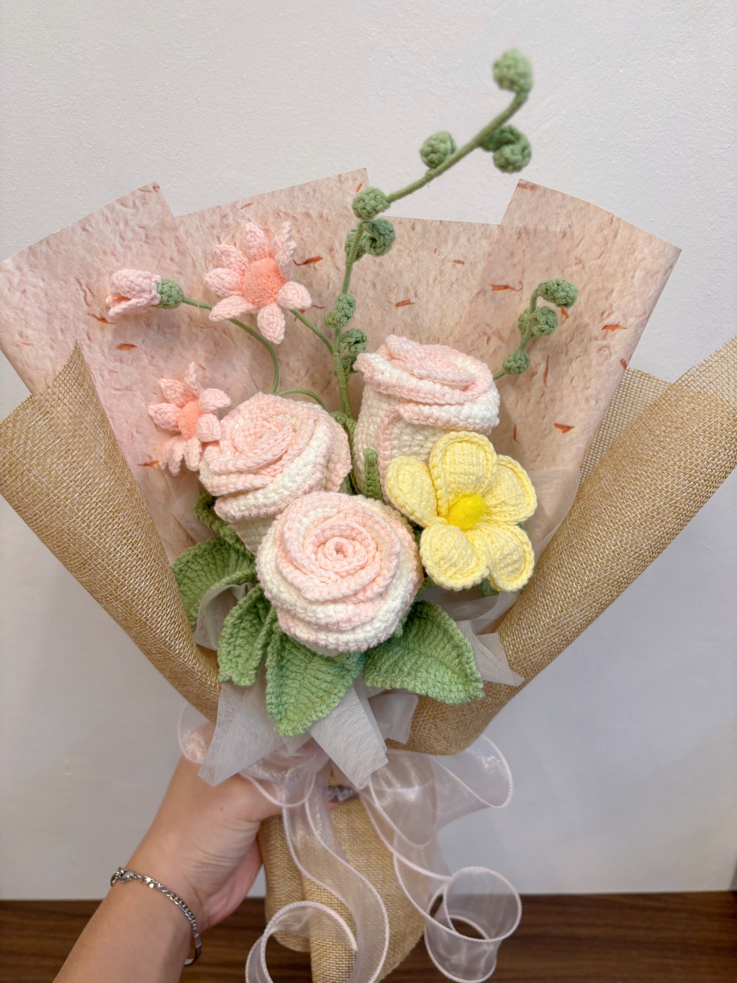 Blush Garden Crochet Bouquet
