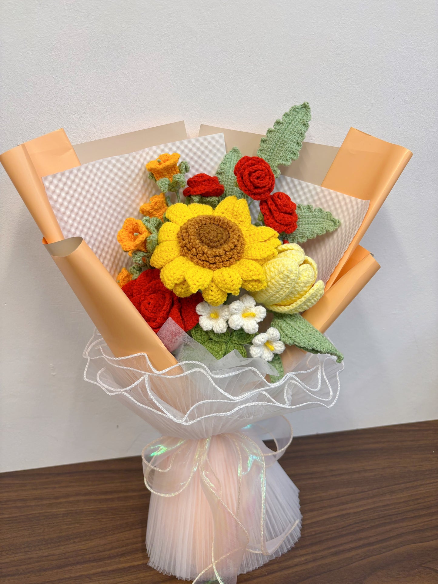 Sunshine Harmony Crochet Bouquet