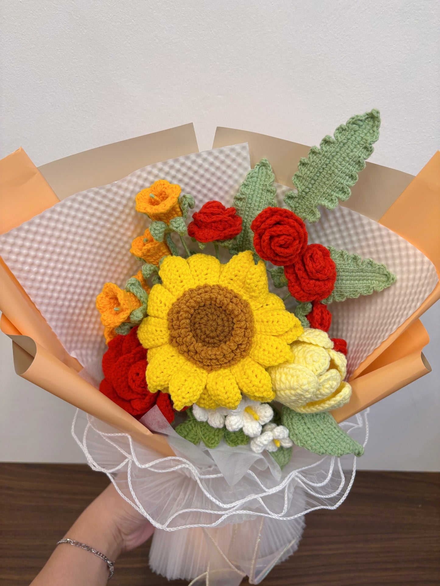 Sunshine Harmony Crochet Bouquet