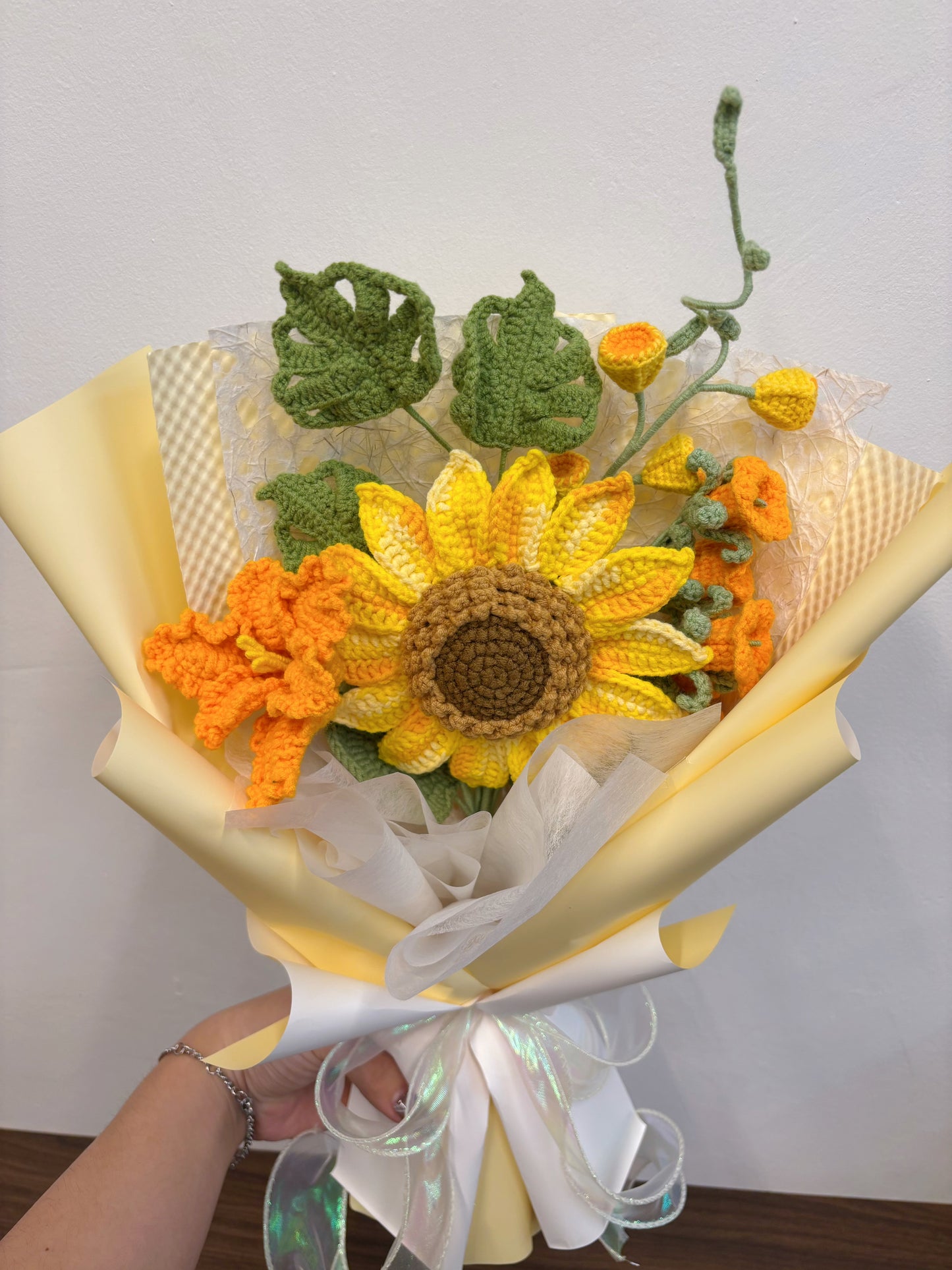 Golden Harvest Crochet Bouquet
