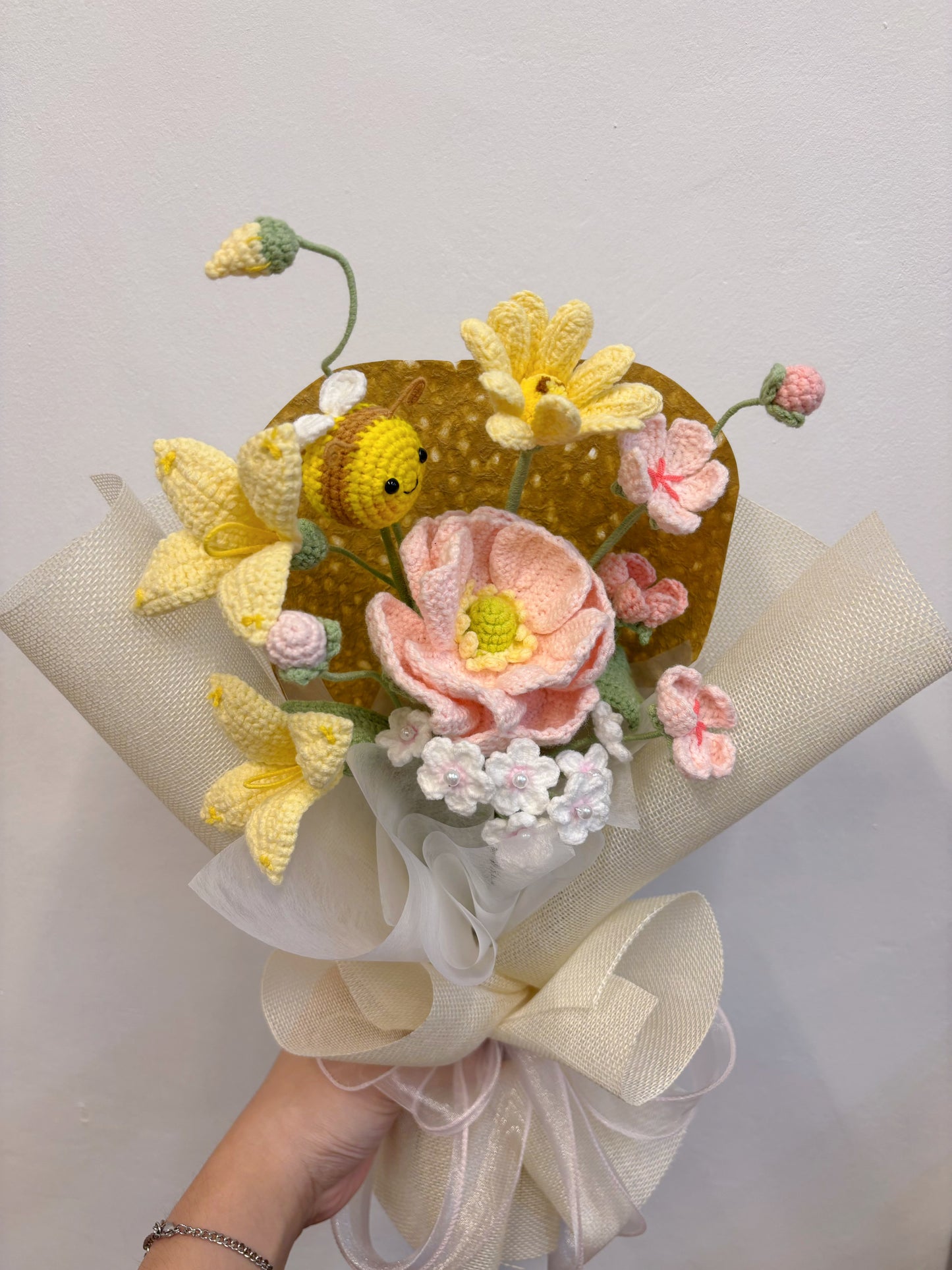 Buzzing Blooms Crochet Bouquet