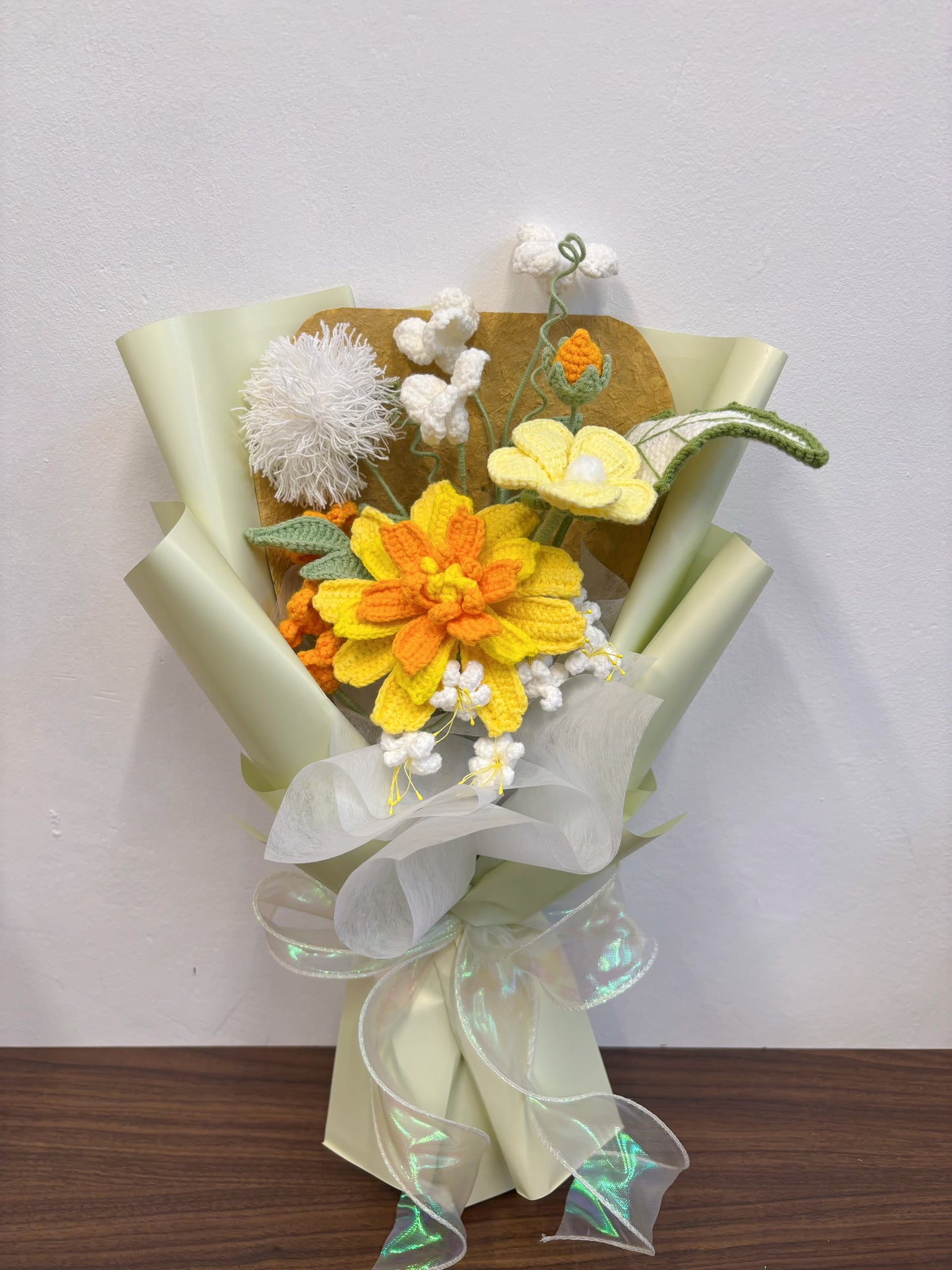 Golden Meadow Crochet Bouquet