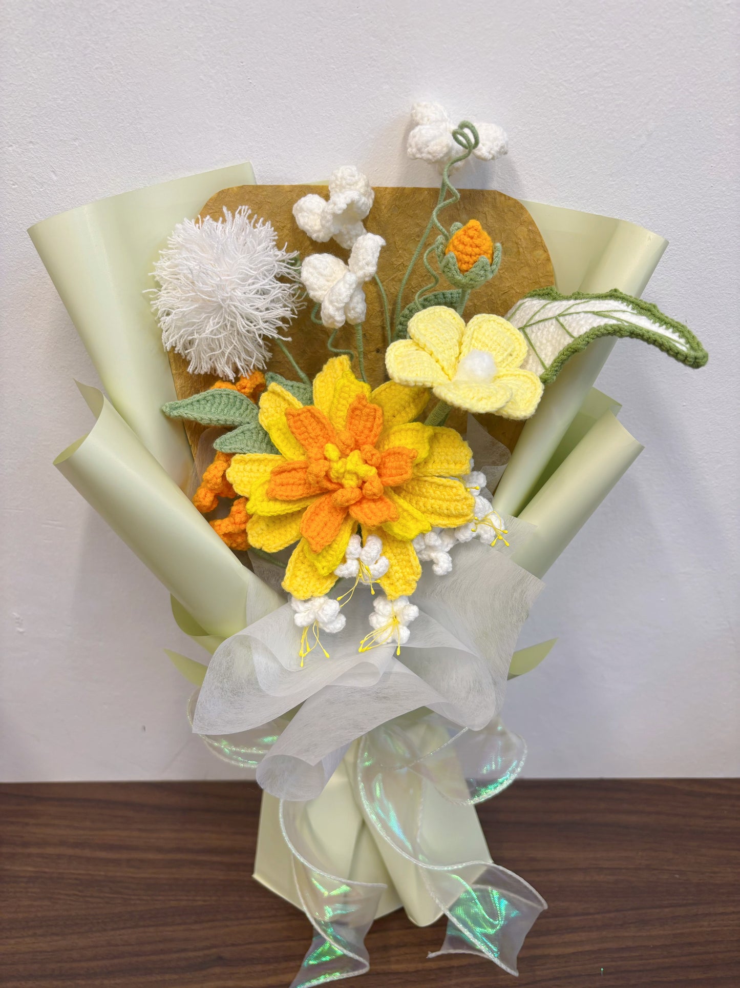 Golden Meadow Crochet Bouquet