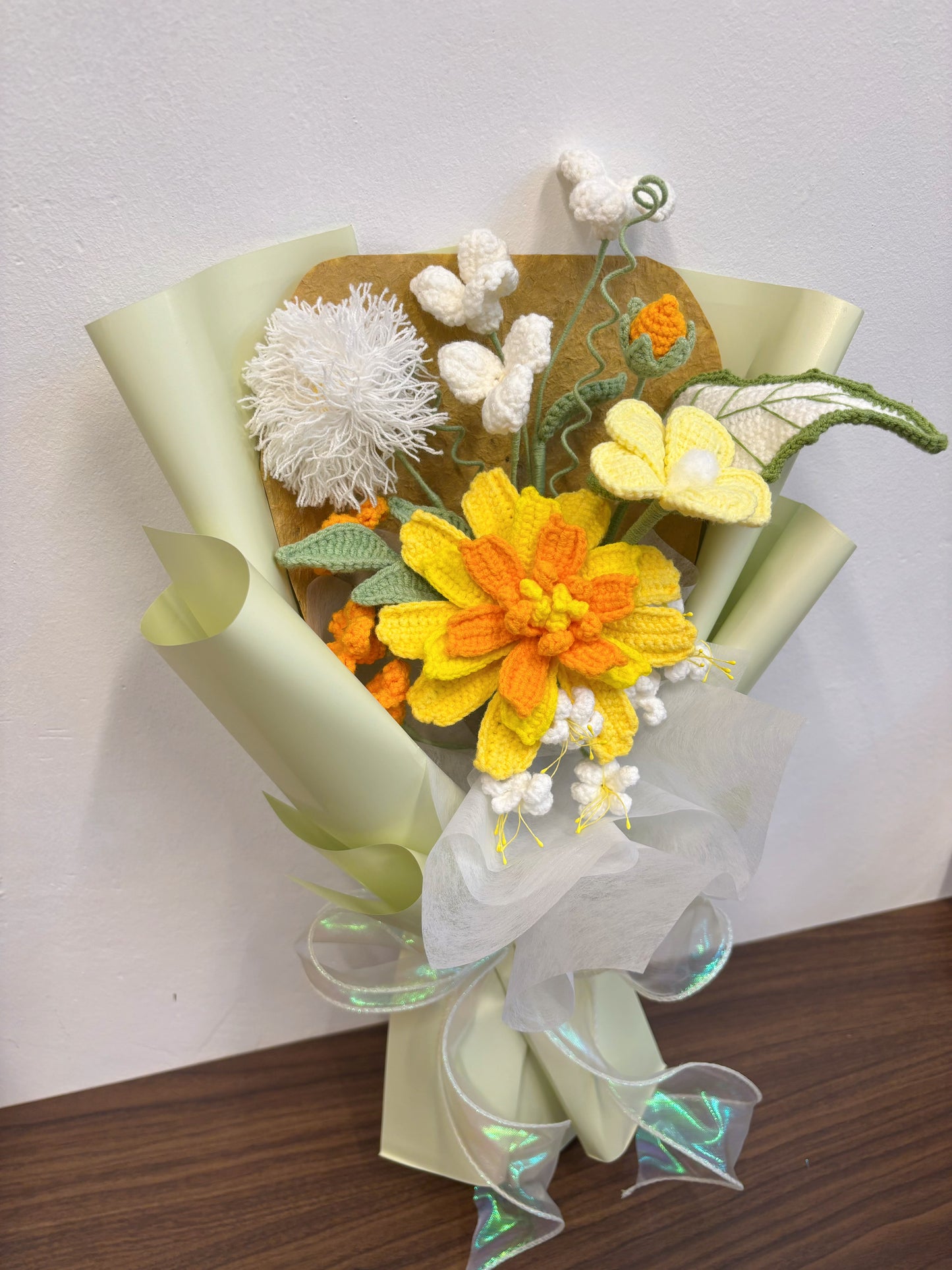 Golden Meadow Crochet Bouquet