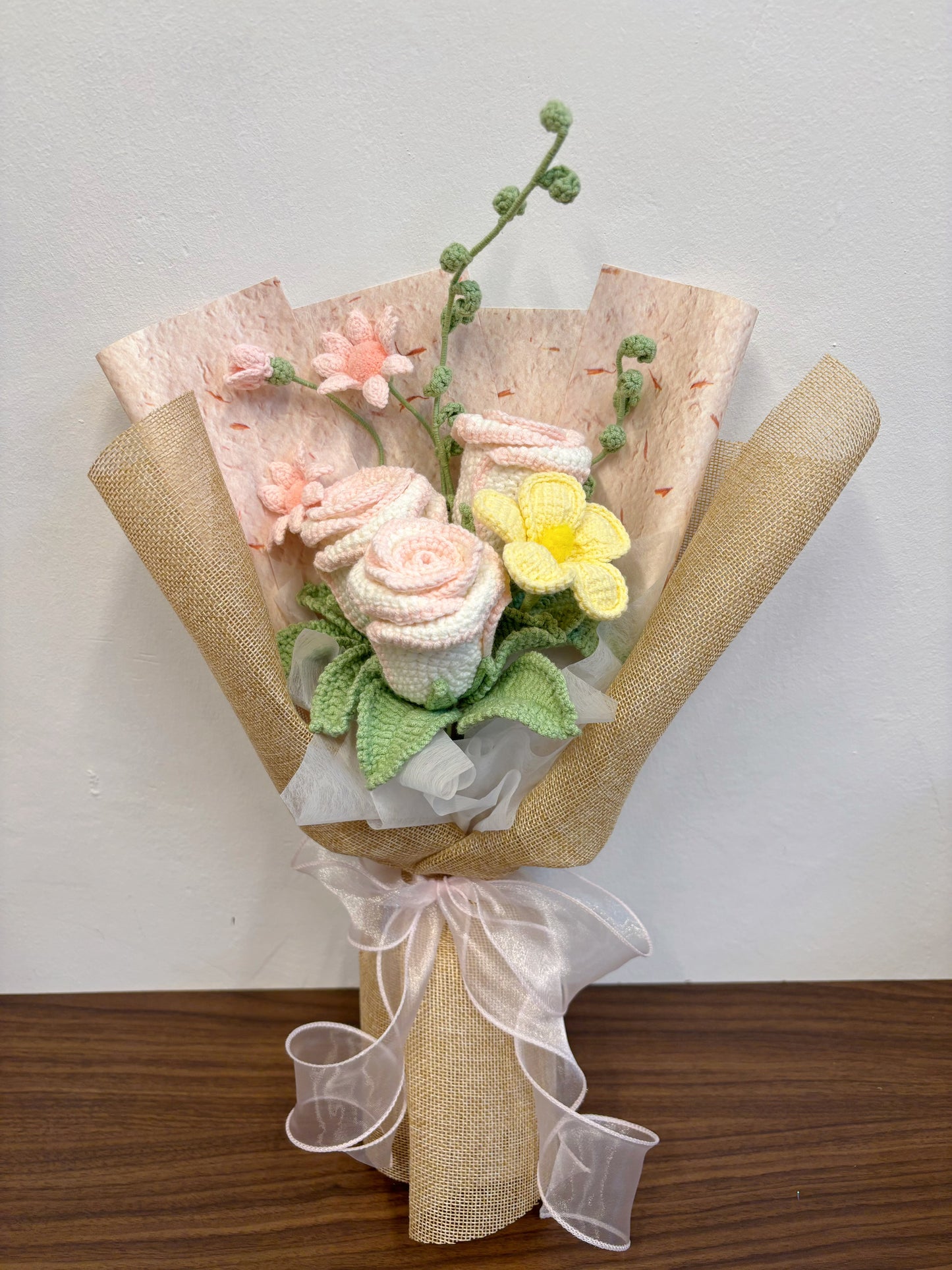 Blush Garden Crochet Bouquet