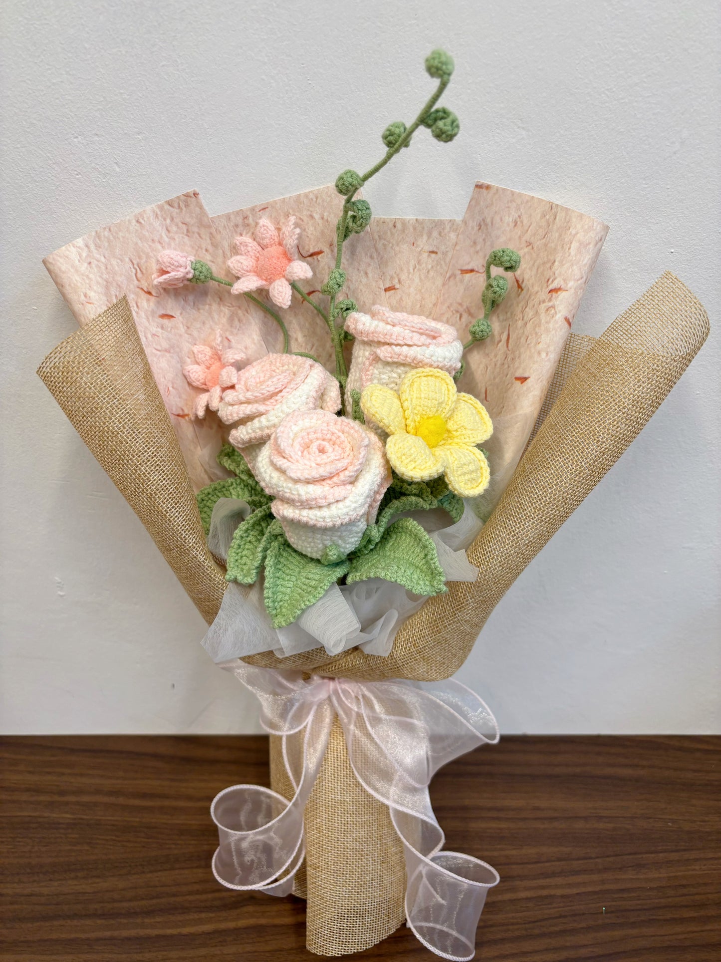 Blush Garden Crochet Bouquet