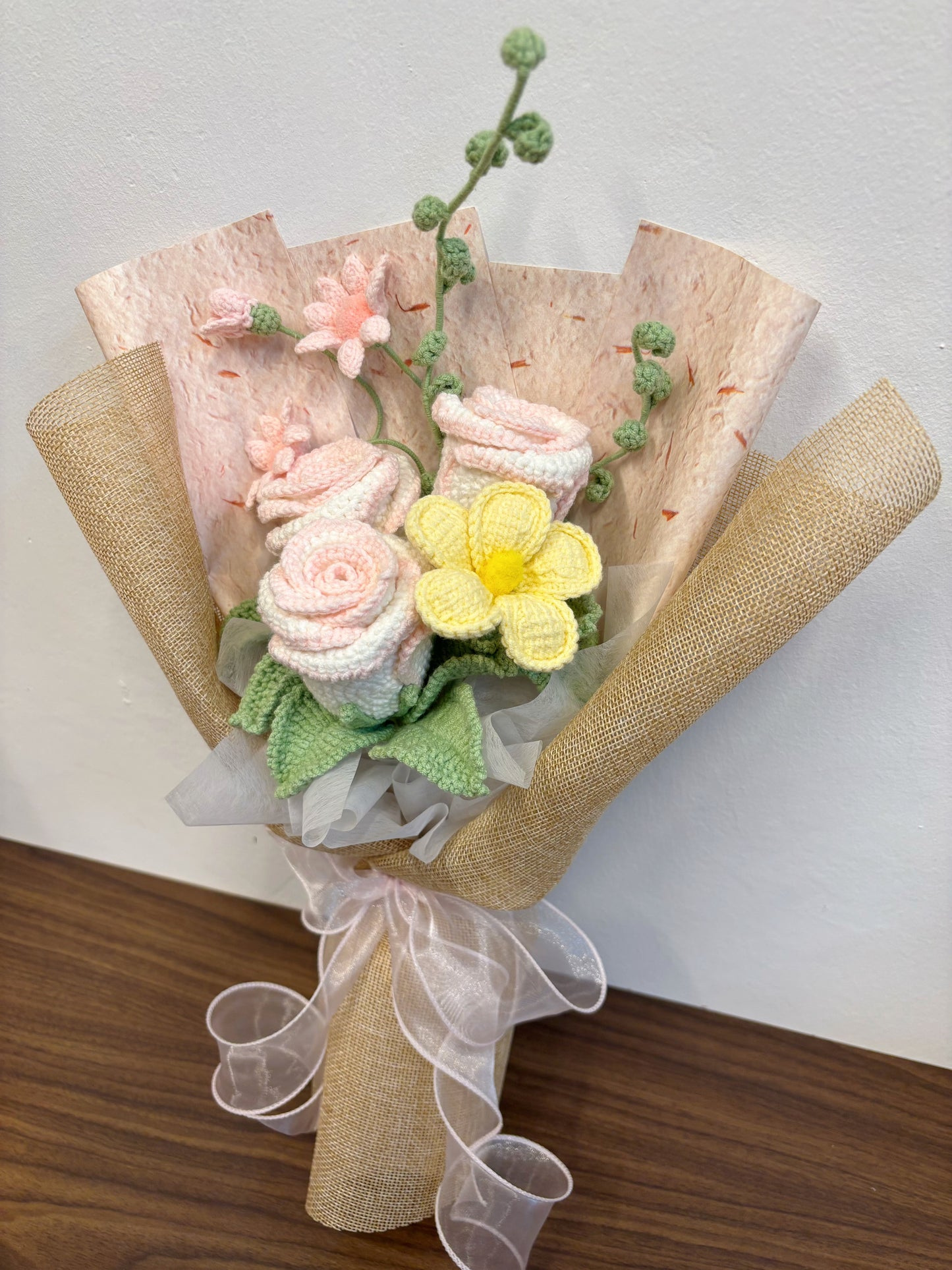 Blush Garden Crochet Bouquet