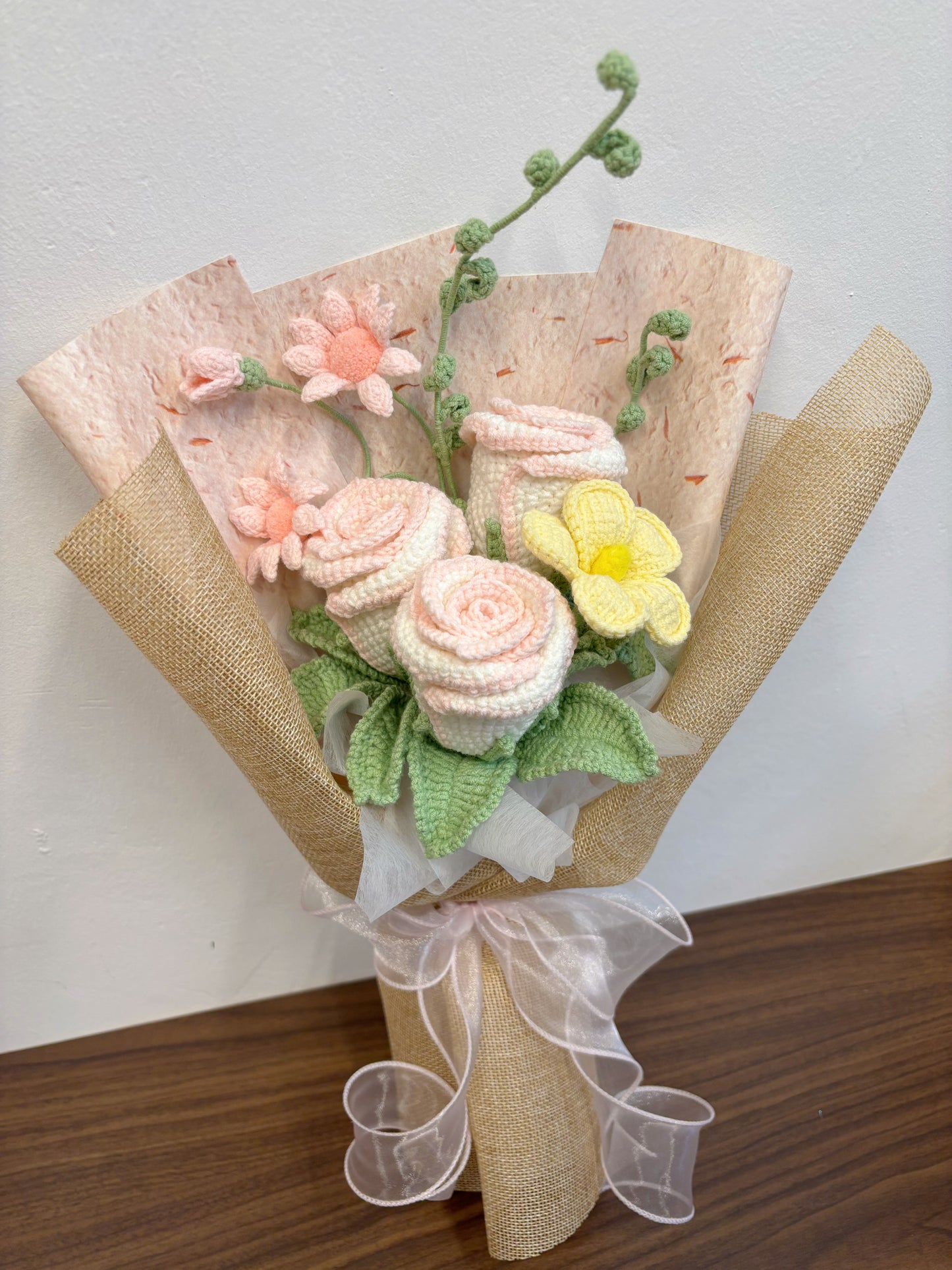 Blush Garden Crochet Bouquet